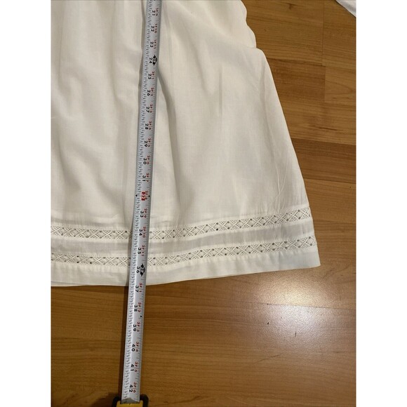 J Crew White Crochet V-Neck Pleated Cottage‎ Core Lined Dress - Size S - Picture 16 of 16